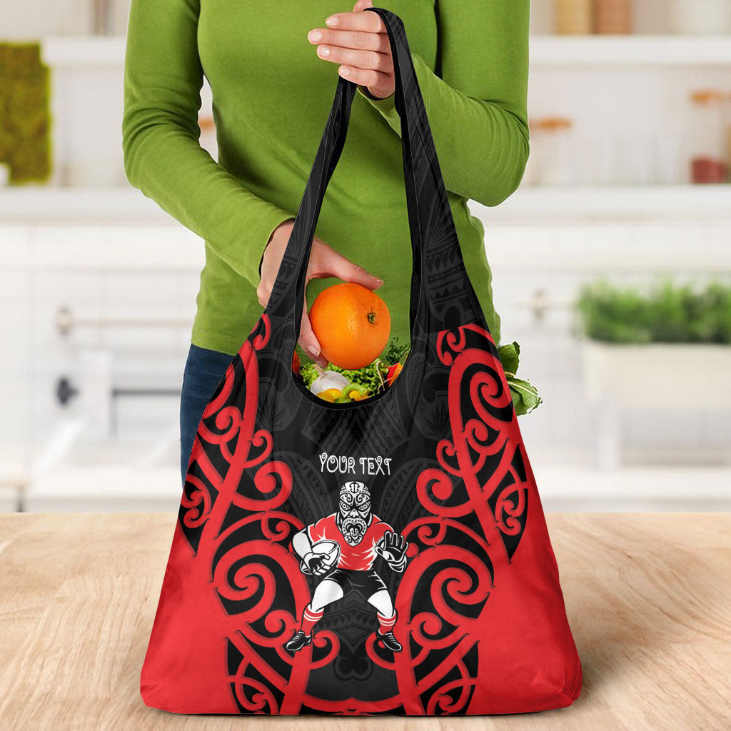 Counties Manukau Custom Rugby New Zealand Grocery Bag Aotearoa Maori Pukana Tiki Mascot