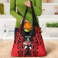 Counties Manukau Custom Rugby New Zealand Grocery Bag Aotearoa Maori Pukana Tiki Mascot
