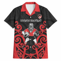 Counties Manukau Custom Rugby New Zealand Hawaiian Shirt Aotearoa Maori Pukana Tiki Mascot