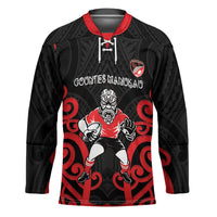 Counties Manukau Custom Rugby New Zealand Hockey Jersey Aotearoa Maori Pukana Tiki Mascot