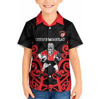 Counties Manukau Custom Rugby New Zealand Kid Hawaiian Shirt Aotearoa Maori Pukana Tiki Mascot