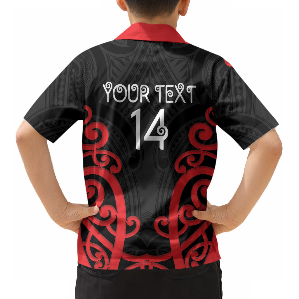 Counties Manukau Custom Rugby New Zealand Kid Hawaiian Shirt Aotearoa Maori Pukana Tiki Mascot