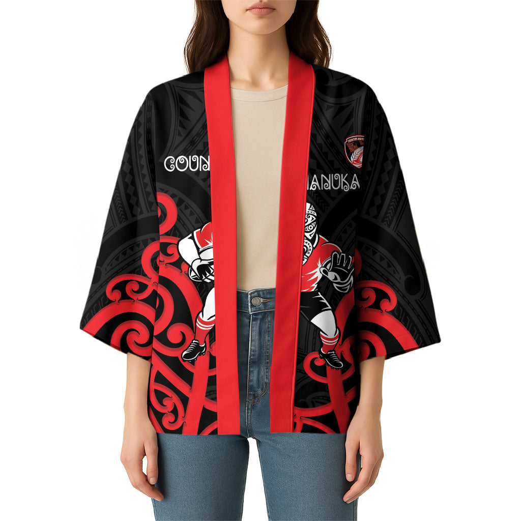Counties Manukau Custom Rugby New Zealand Kimono Aotearoa Maori Pukana Tiki Mascot
