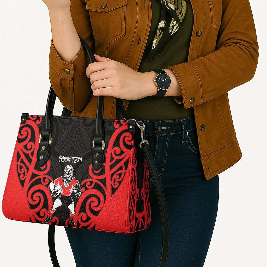 Counties Manukau Custom Rugby New Zealand Leather Bag Aotearoa Maori Pukana Tiki Mascot