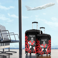 Counties Manukau Custom Rugby New Zealand Luggage Cover Aotearoa Maori Pukana Tiki Mascot