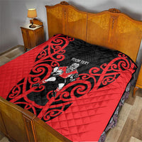 Counties Manukau Custom Rugby New Zealand Quilt Aotearoa Maori Pukana Tiki Mascot