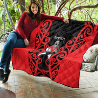 Counties Manukau Custom Rugby New Zealand Quilt Aotearoa Maori Pukana Tiki Mascot