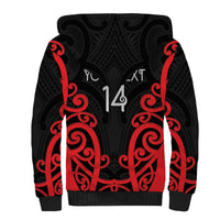 Counties Manukau Custom Rugby New Zealand Sherpa Hoodie Aotearoa Maori Pukana Tiki Mascot