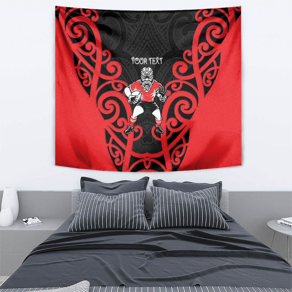 Counties Manukau Custom Rugby New Zealand Tapestry Aotearoa Maori Pukana Tiki Mascot