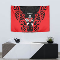 Counties Manukau Custom Rugby New Zealand Tapestry Aotearoa Maori Pukana Tiki Mascot