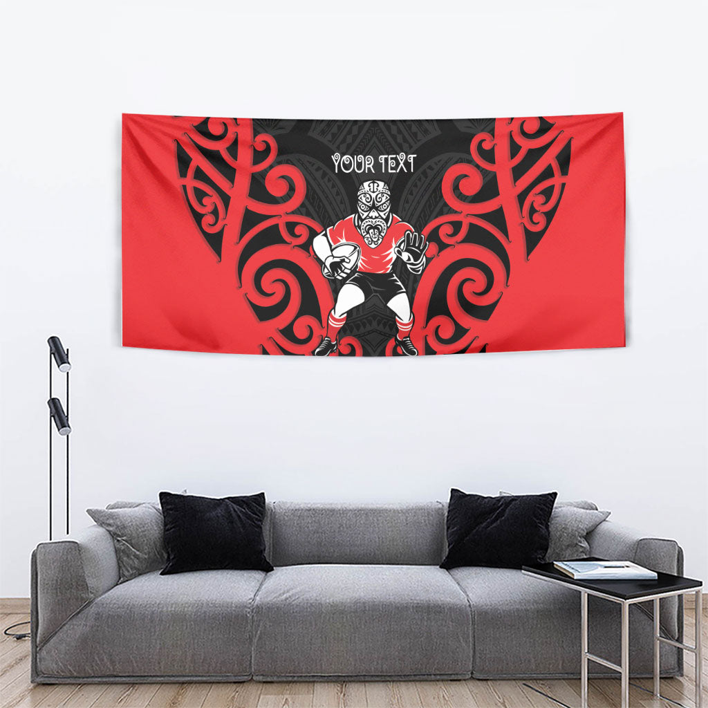 Counties Manukau Custom Rugby New Zealand Tapestry Aotearoa Maori Pukana Tiki Mascot