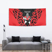 Counties Manukau Custom Rugby New Zealand Tapestry Aotearoa Maori Pukana Tiki Mascot
