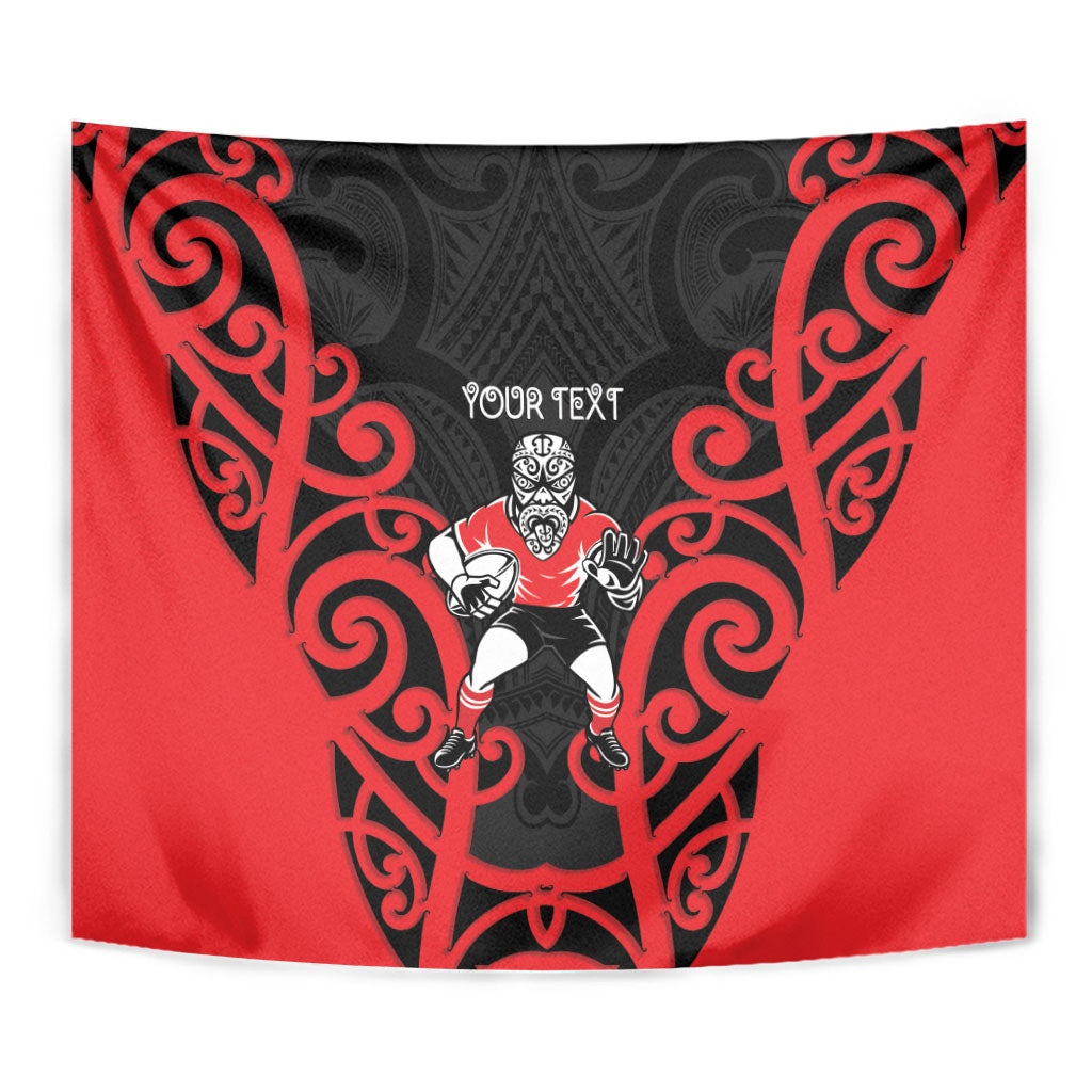 Counties Manukau Custom Rugby New Zealand Tapestry Aotearoa Maori Pukana Tiki Mascot