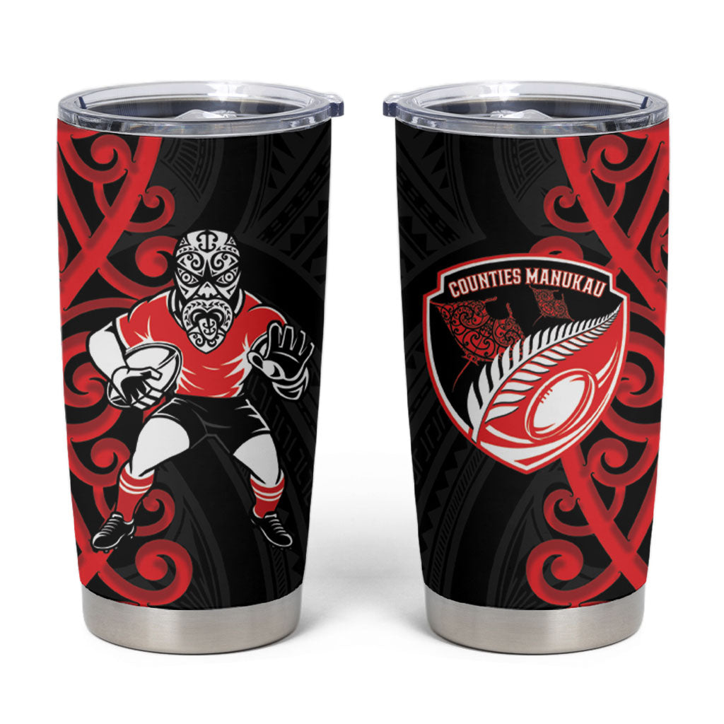 Counties Manukau Custom Rugby New Zealand Tumbler Cup Aotearoa Maori Pukana Tiki Mascot