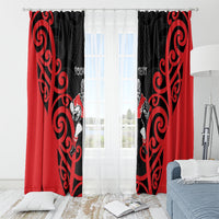 Counties Manukau Custom Rugby New Zealand Window Curtain Aotearoa Maori Pukana Tiki Mascot