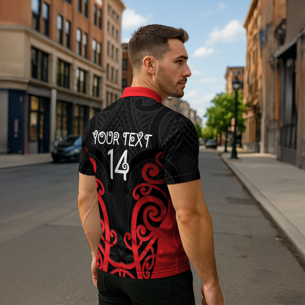 Counties Manukau Custom Rugby New Zealand Zipper Polo Shirt Aotearoa Maori Pukana Tiki Mascot