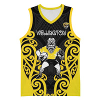 Wellington Custom Rugby New Zealand Basketball Jersey Aotearoa Maori Pukana Tiki Mascot