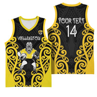 Wellington Custom Rugby New Zealand Basketball Jersey Aotearoa Maori Pukana Tiki Mascot