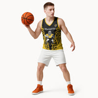 Wellington Custom Rugby New Zealand Basketball Jersey Aotearoa Maori Pukana Tiki Mascot