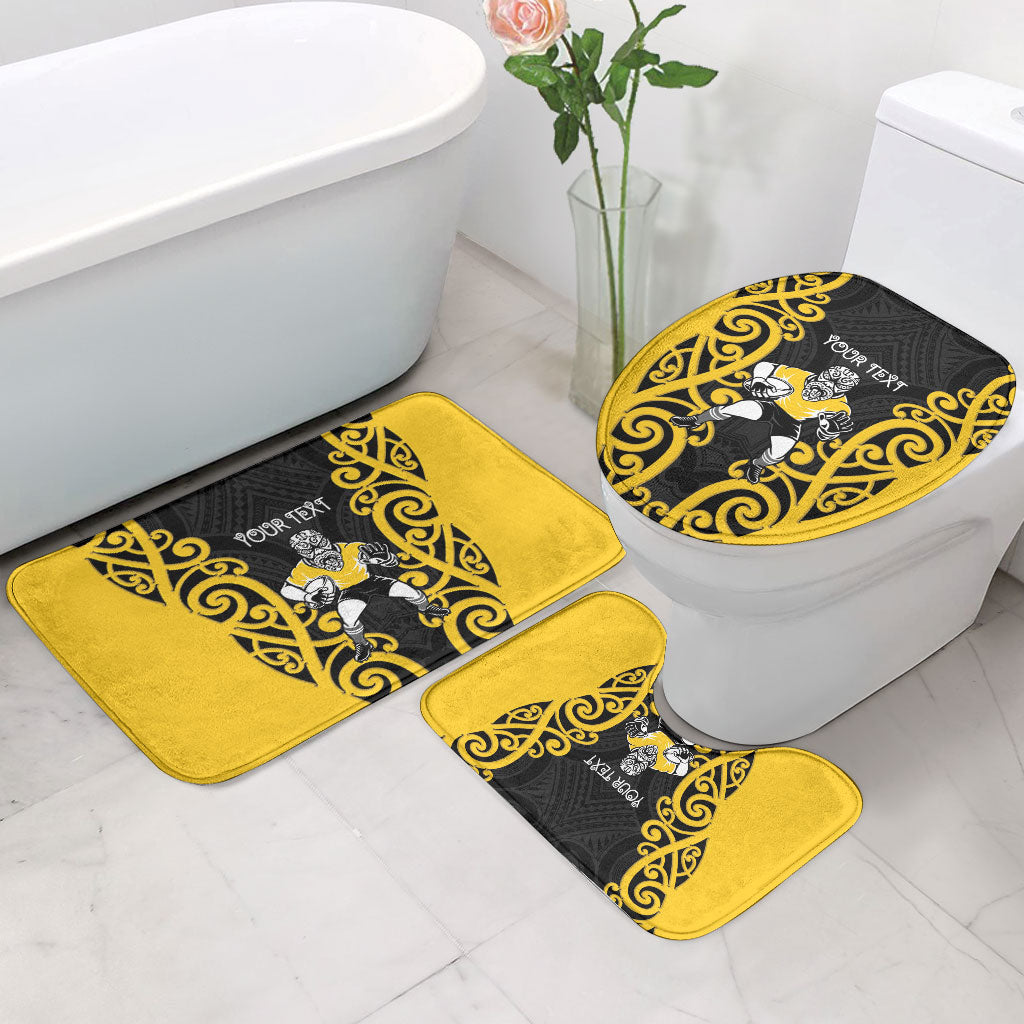 Wellington Custom Rugby New Zealand Bathroom Set Aotearoa Maori Pukana Tiki Mascot