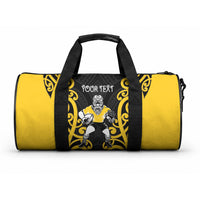 Wellington Custom Rugby New Zealand Duffle Bag Aotearoa Maori Pukana Tiki Mascot