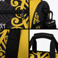 Wellington Custom Rugby New Zealand Duffle Bag Aotearoa Maori Pukana Tiki Mascot
