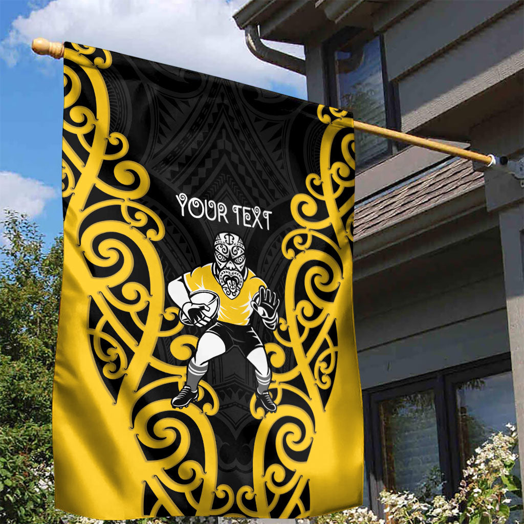 Wellington Custom Rugby New Zealand Garden Flag Aotearoa Maori Pukana Tiki Mascot