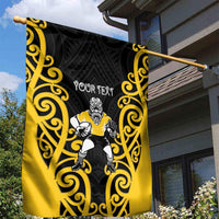 Wellington Custom Rugby New Zealand Garden Flag Aotearoa Maori Pukana Tiki Mascot