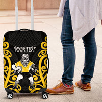 Wellington Custom Rugby New Zealand Luggage Cover Aotearoa Maori Pukana Tiki Mascot