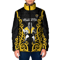 Wellington Custom Rugby New Zealand Padded Jacket Aotearoa Maori Pukana Tiki Mascot