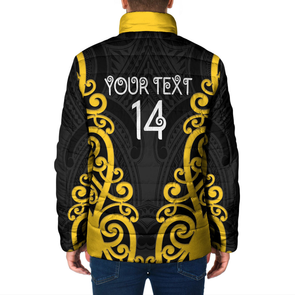 Wellington Custom Rugby New Zealand Padded Jacket Aotearoa Maori Pukana Tiki Mascot