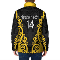Wellington Custom Rugby New Zealand Padded Jacket Aotearoa Maori Pukana Tiki Mascot