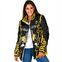 Wellington Custom Rugby New Zealand Padded Jacket Aotearoa Maori Pukana Tiki Mascot