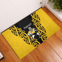 Wellington Custom Rugby New Zealand Rubber Doormat Aotearoa Maori Pukana Tiki Mascot