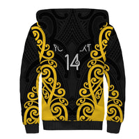Wellington Custom Rugby New Zealand Sherpa Hoodie Aotearoa Maori Pukana Tiki Mascot