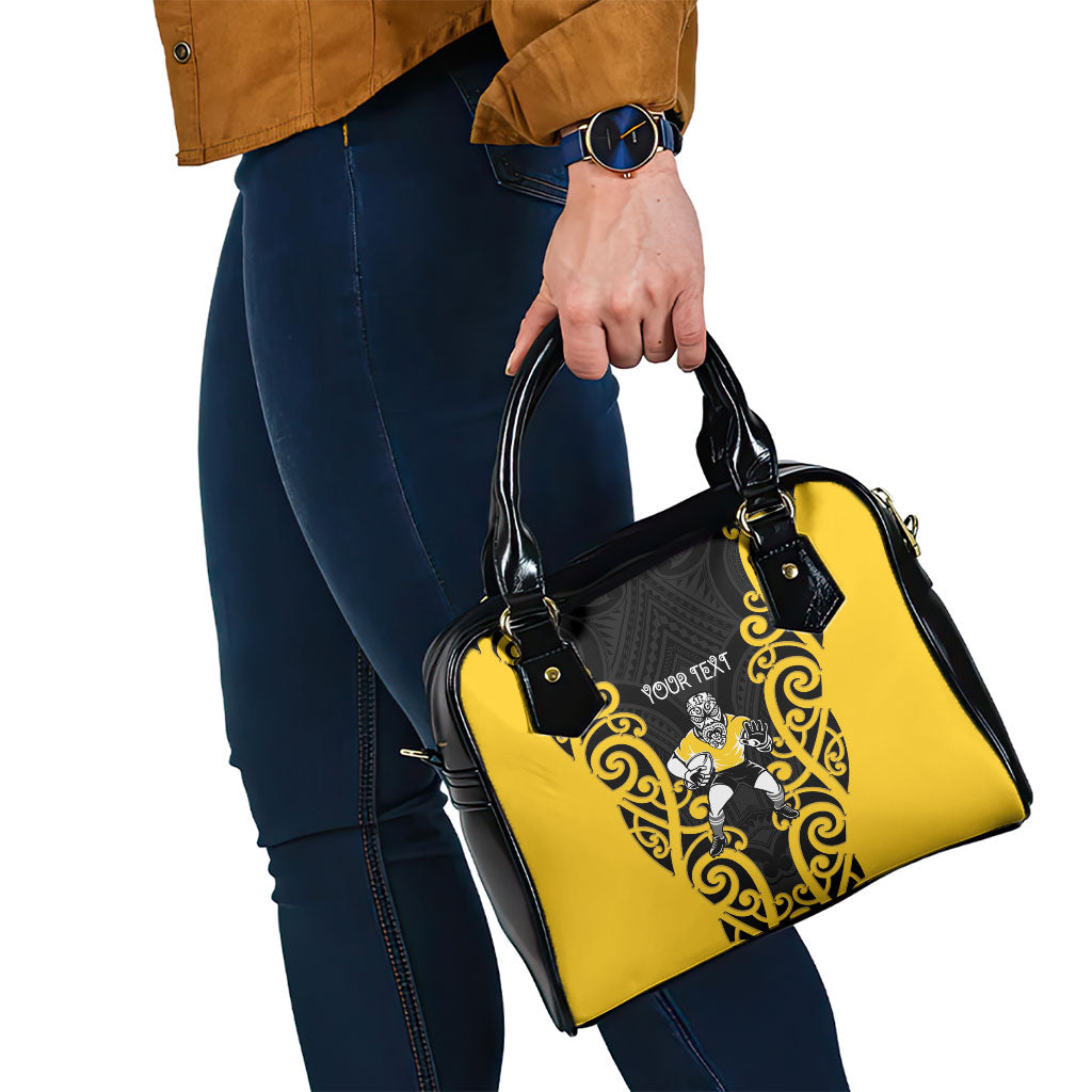 Wellington Custom Rugby New Zealand Shoulder Handbag Aotearoa Maori Pukana Tiki Mascot