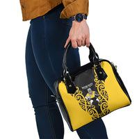 Wellington Custom Rugby New Zealand Shoulder Handbag Aotearoa Maori Pukana Tiki Mascot
