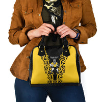 Wellington Custom Rugby New Zealand Shoulder Handbag Aotearoa Maori Pukana Tiki Mascot