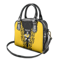 Wellington Custom Rugby New Zealand Shoulder Handbag Aotearoa Maori Pukana Tiki Mascot