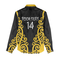Wellington Custom Rugby New Zealand Women Casual Shirt Aotearoa Maori Pukana Tiki Mascot