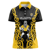 Wellington Custom Rugby New Zealand Women Polo Shirt Aotearoa Maori Pukana Tiki Mascot
