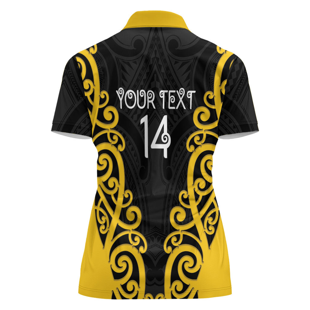 Wellington Custom Rugby New Zealand Women Polo Shirt Aotearoa Maori Pukana Tiki Mascot