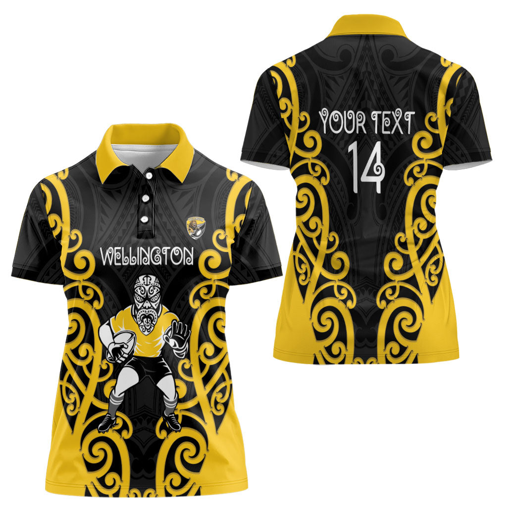 Wellington Custom Rugby New Zealand Women Polo Shirt Aotearoa Maori Pukana Tiki Mascot