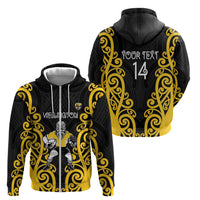 Wellington Custom Rugby New Zealand Zip Hoodie Aotearoa Maori Pukana Tiki Mascot