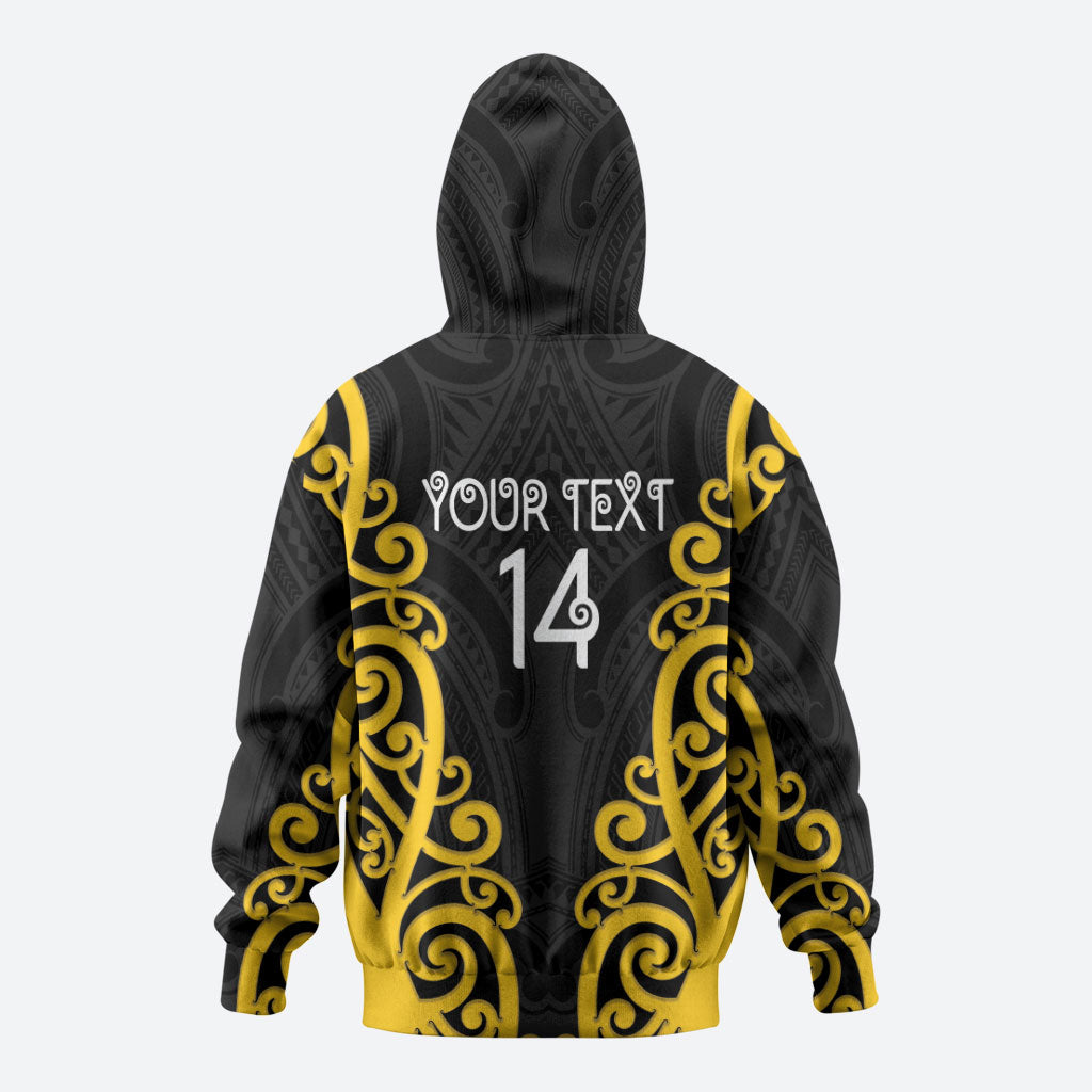 Wellington Custom Rugby New Zealand Zip Hoodie Aotearoa Maori Pukana Tiki Mascot