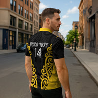 Wellington Custom Rugby New Zealand Zipper Polo Shirt Aotearoa Maori Pukana Tiki Mascot