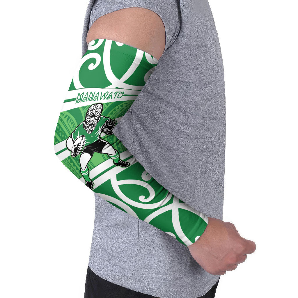 Manawatu Custom Rugby New Zealand Arm Sleeves Aotearoa Maori Pukana Tiki Mascot