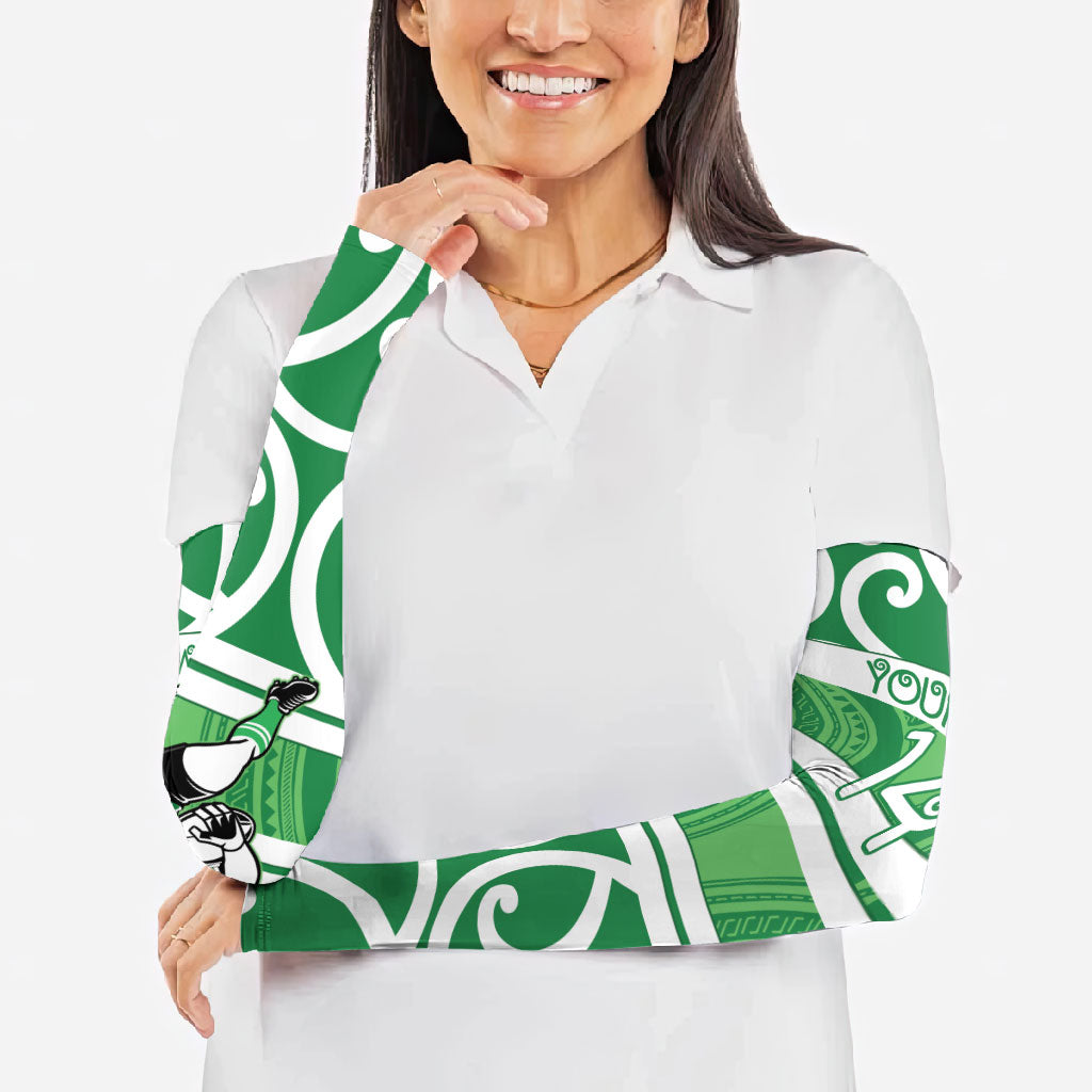 Manawatu Custom Rugby New Zealand Arm Sleeves Aotearoa Maori Pukana Tiki Mascot