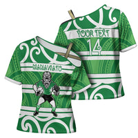 Manawatu Custom Rugby New Zealand Cross Shoulder Shirt Aotearoa Maori Pukana Tiki Mascot