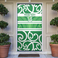 Manawatu Custom Rugby New Zealand Door Cover Aotearoa Maori Pukana Tiki Mascot